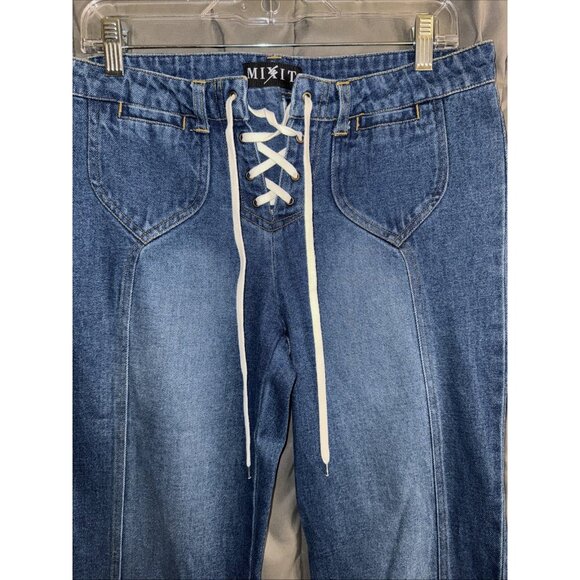 Mix It Blue Flare & Wide Leg Jeans - Picture 5 of 12